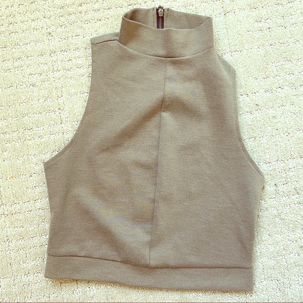 Zara zip up crop top